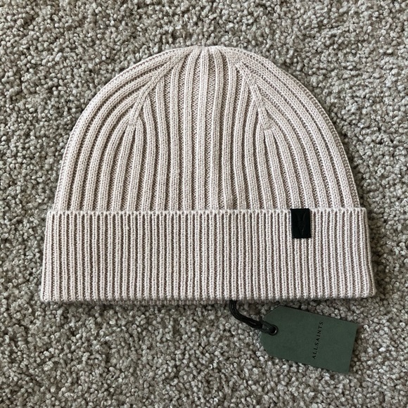 All Saints Accessories - Allsaints Knit Rib Beanie Blush